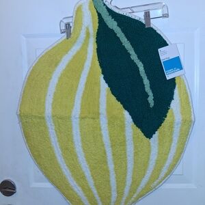 Home Essentials Lemon-Shaped Bath Mat - Yellow and Green
